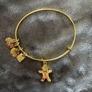 Alex and Ani Gold Gingerbread Charm Bangle Bracelet